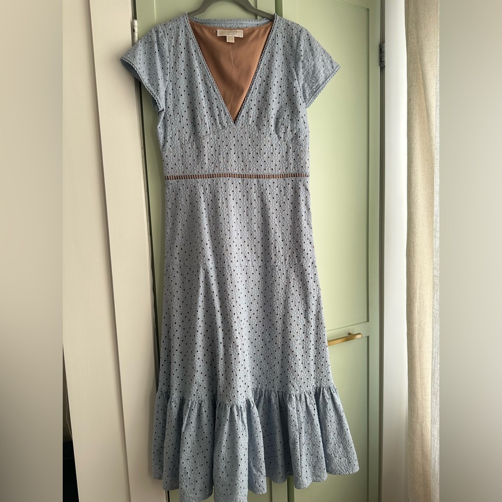 Michael by Michael Kors blue lace midi dress
